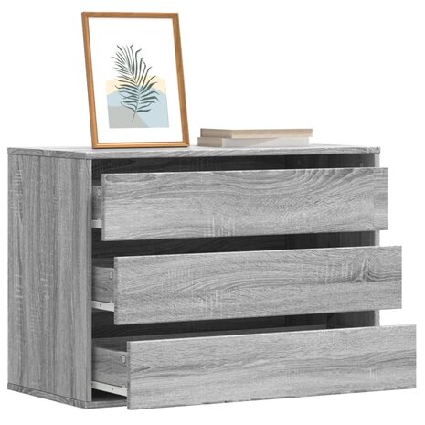Ladekast 80x41x58 cm bewerkt hout grijs sonoma eikenkleurig 1