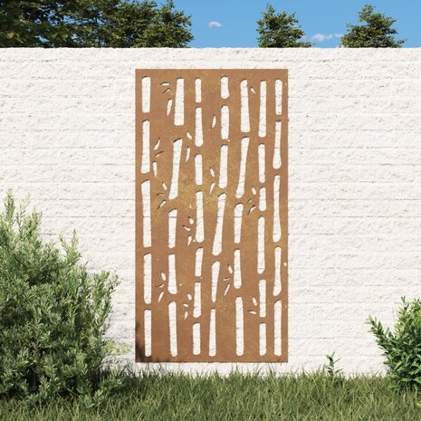 Wanddecoratie tuin bamboe-ontwerp 105x55 cm cortenstaal 1