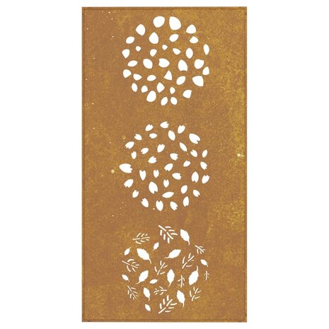 Wanddecoratie tuin bladontwerp 105x55 cm cortenstaal 5