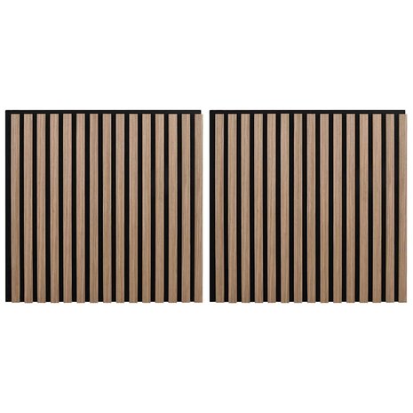 Akoestische wandpanelen 2 st latten 60,5x60 cm eikenfineer 2