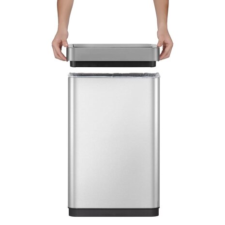 EKO Vuilnisbak met sensor Mirage X 80 L matzilverkleurig 8