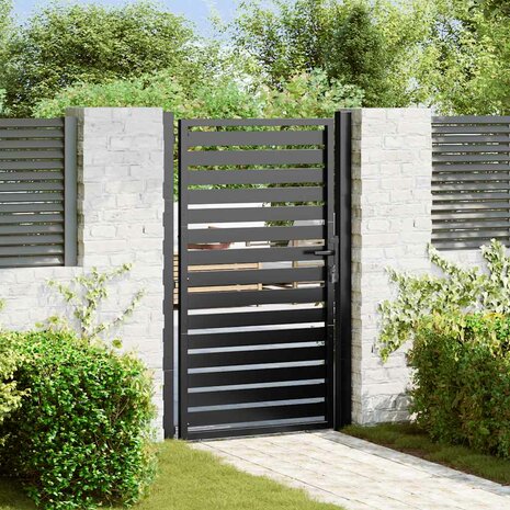 Tuinpoort afsluitbaar 100x150 cm aluminium zwart 1