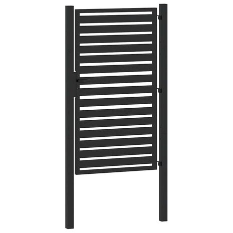 Tuinpoort afsluitbaar 100x150 cm aluminium zwart 7