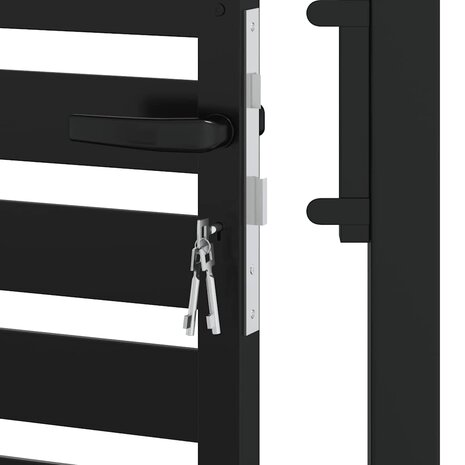 Tuinpoort afsluitbaar 100x150 cm aluminium zwart 9