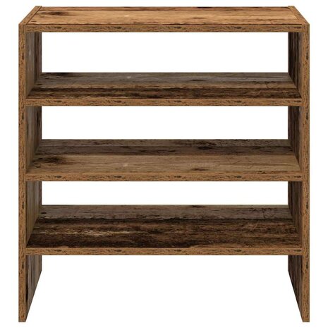 Schoenenrekken 2 st stapelbaar 60x30x30,5 cm oud houtkleurig 4
