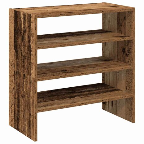 Schoenenrekken 2 st stapelbaar 60x30x30,5 cm oud houtkleurig 6