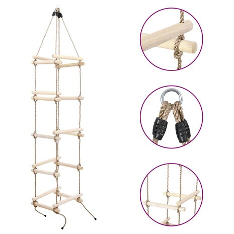 Touwladder 200 cm hout  1