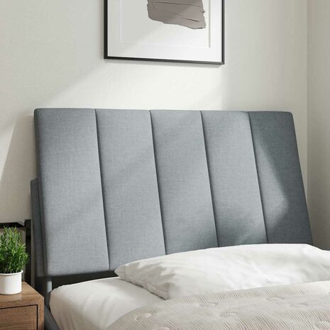 Hoofdbordkussen 90 cm stof lichtgrijs 2