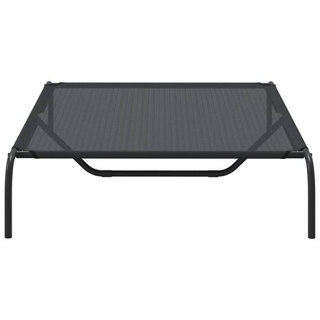 Hondenmand verhoogd 130x80x20 cm textiel en staal zwart 5