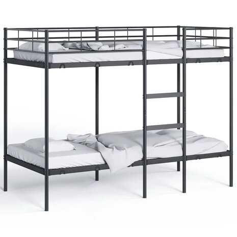 Stapelbed zonder matras 90x190 cm staal zwart 4