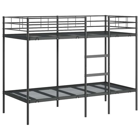 Stapelbed zonder matras 90x200 cm staal zwart 2