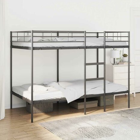 Stapelbed zonder matras 100x200 cm staal zwart 1