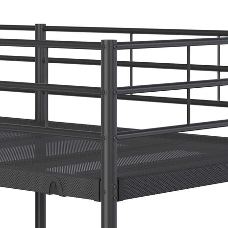 Stapelbed zonder matras 107x203 cm staal zwart 8