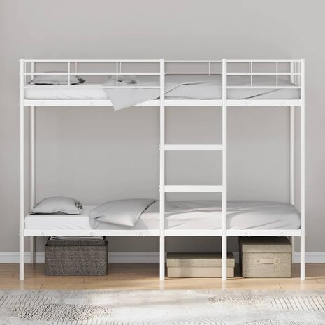 Stapelbed zonder matras 75x190 cm staal wit 3