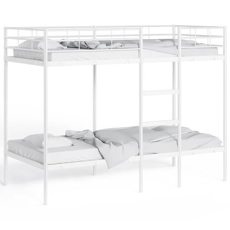 Stapelbed zonder matras 75x190 cm staal wit 4
