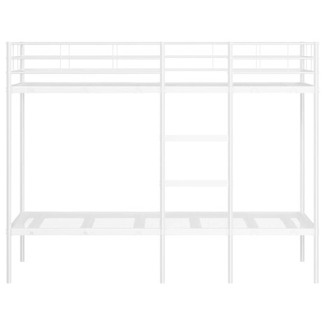 Stapelbed zonder matras 75x190 cm staal wit 5