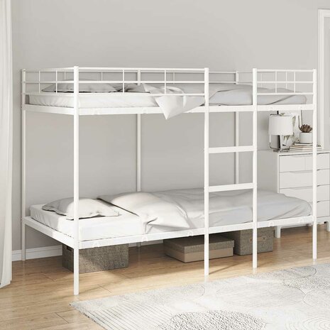 Stapelbed zonder matras 107x203 cm staal wit 1