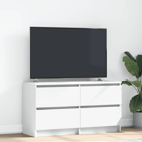Tv-meubel 100x35x54 cm bewerkt hout wit 1