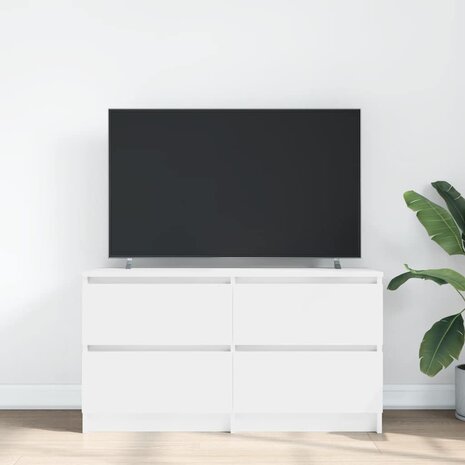 Tv-meubel 100x35x54 cm bewerkt hout wit 3