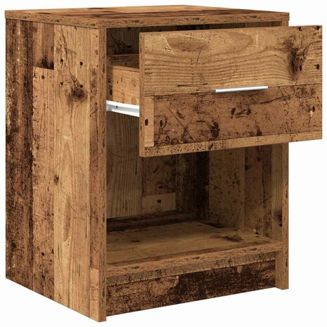 Nachtkastje met lade 40x34x50 cm oud houtkleurig 5