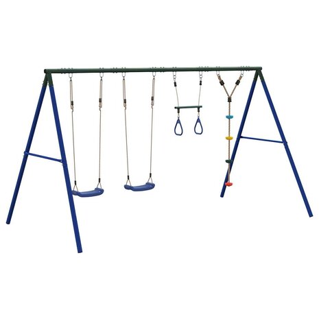 Schommelset met schommels, trapeze en klimschommel met schijven 5