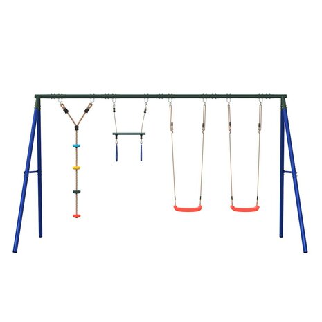 Schommelset met schommels, trapeze en klimschommel met schijven 3