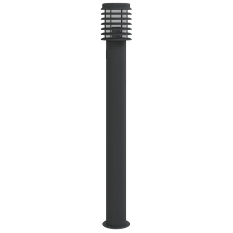 Buitenvloerlampen 3 st stopcontact 110 cm roestvrijstaal zwart 4