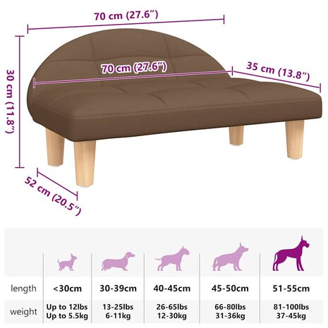 Hondenmand 70x52x30 cm stof bruin 7