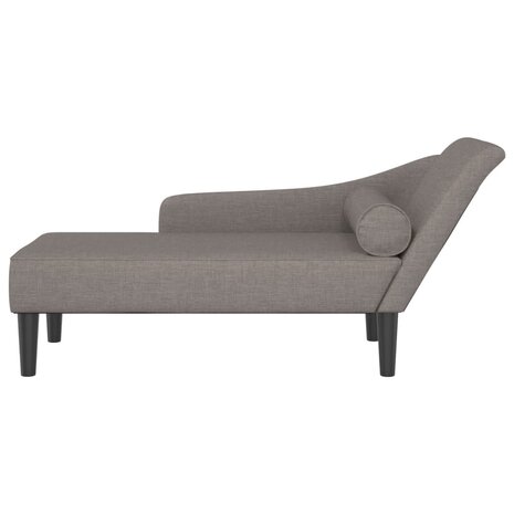 Chaise longue met kussens stof taupe 3
