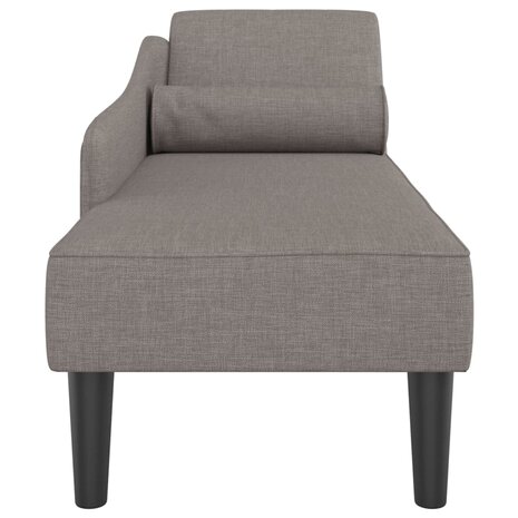 Chaise longue met kussens stof taupe 4