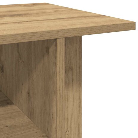 Tv-meubel met wieltjes 80x40x45cm bewerkt hout artisanaal eiken 7
