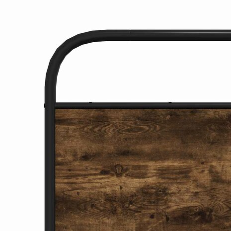 Hoofdbord 160 cm staal en bewerkt hout gerookt eikenkleurig 6