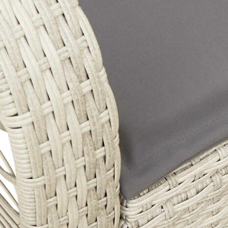 Tuinschommelstoel met kussens poly rattan lichtgrijs 8