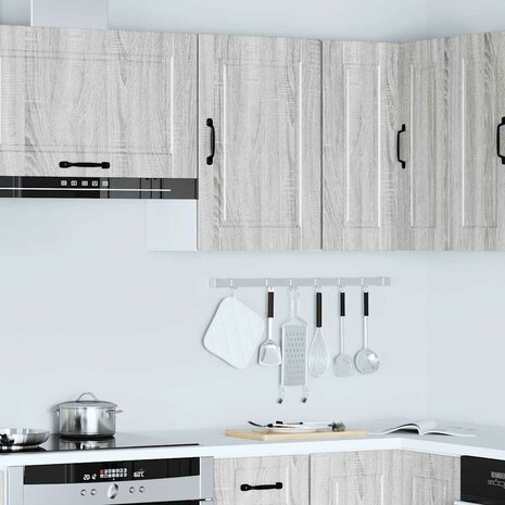 Keukenwandkast Porto bewerkt hout grijs sonoma eiken 4