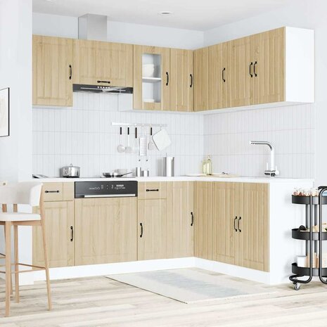 11-delige Keukenkastenset Lucca bewerkt hout sonoma eikenkleur 3