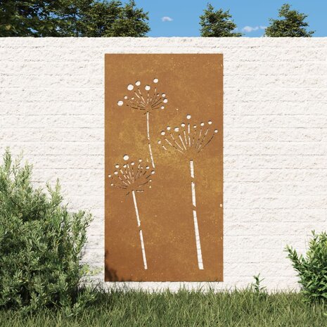 Wanddecoratie tuin bloemenontwerp 105x55 cm cortenstaal 1