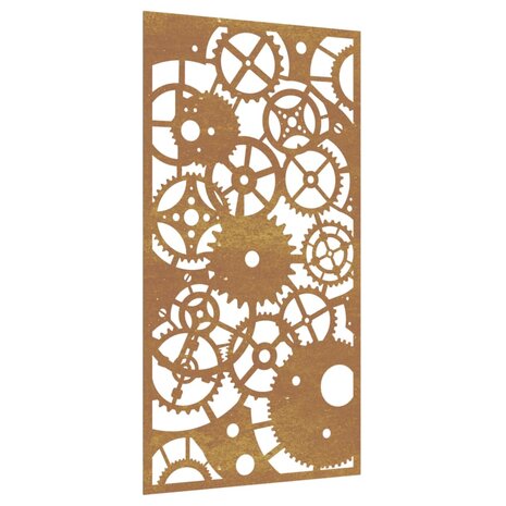 Wanddecoratie tuin tandwielontwerp 105x55 cm cortenstaal 2