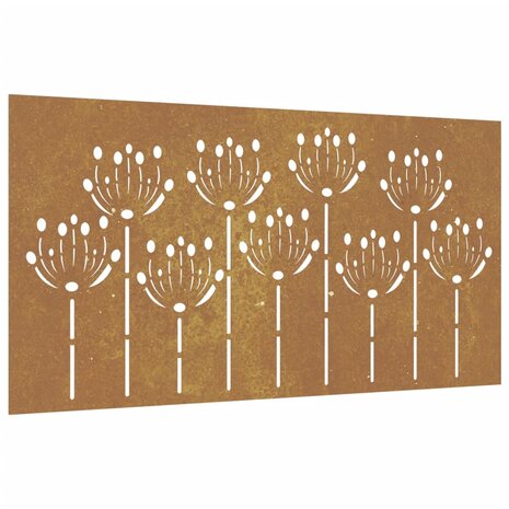 Wanddecoratie tuin bloemenontwerp 105x55 cm cortenstaal 2