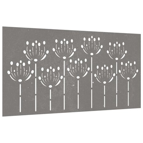 Wanddecoratie tuin bloemenontwerp 105x55 cm cortenstaal 3