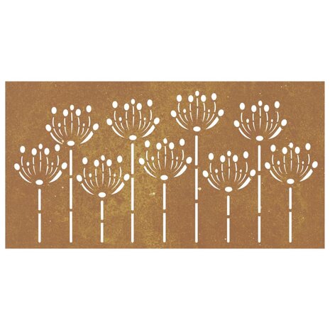 Wanddecoratie tuin bloemenontwerp 105x55 cm cortenstaal 4