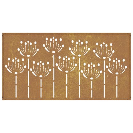 Wanddecoratie tuin bloemenontwerp 105x55 cm cortenstaal 5