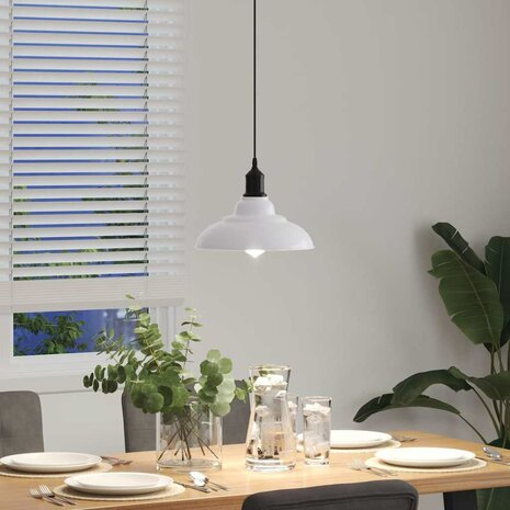 Hanglamp in hoogte verstelbaar E27 Ø31 cm metaal glanzend wit 4