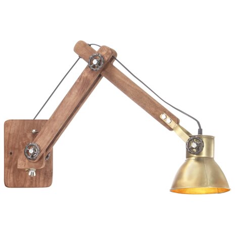 Wandlamp industrieel rond E27 messingkleurig 1