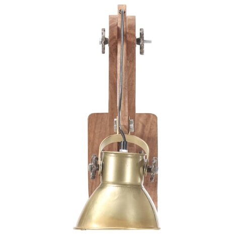 Wandlamp industrieel rond E27 messingkleurig 5