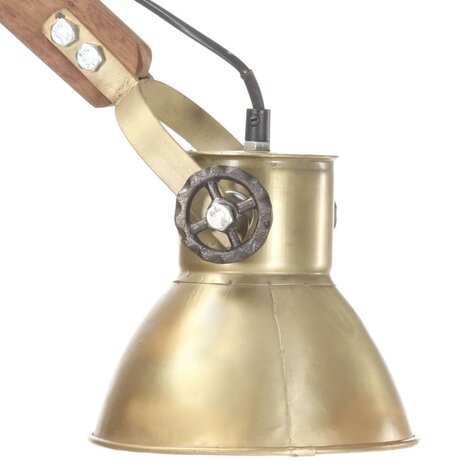 Wandlamp industrieel rond E27 messingkleurig 6