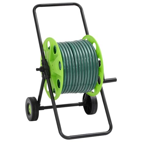 Slanghaspelkar en slangkoppelset 0,75" staand 20 m PVC groen 1