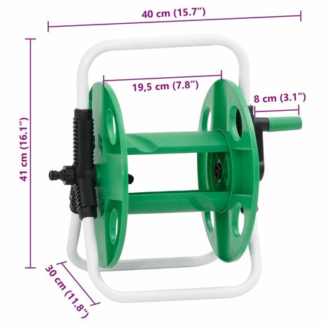 Slanghaspel voor 45 m 1/2" slang vrijstaand staal groen 8