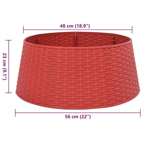 Kerstboomrok Ø56x23 cm kunststof rood 9