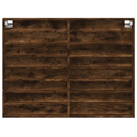 Vitrinekast 100x8,5x75 cm bewerkt hout gerookt eikenkleurig 4