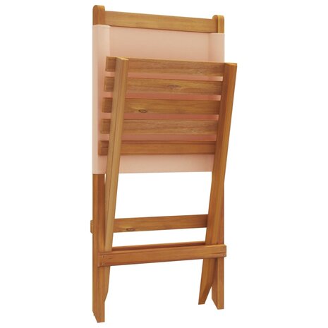 Tuinstoelen 2 st massief acaciahout en stof beige 8